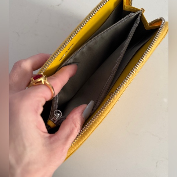 CHANEL Leather Round Zip Long Wallet Yellow - Picture 11 of 16